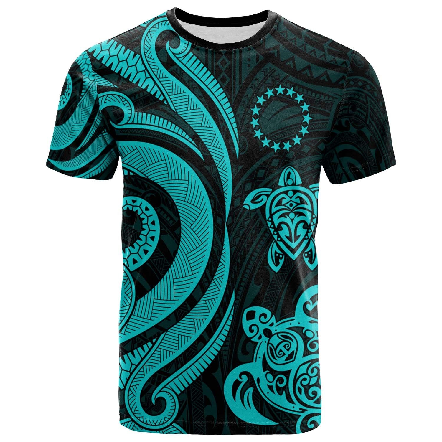 Cook islands T Shirt Turquoise Tentacle Turtle Unisex Art - Polynesian Pride