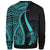 Niue Sweatshirt - Turquoise Polynesian Tentacle Tribal Pattern - Polynesian Pride