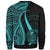 Palau Sweatshirt - Turquoise Polynesian Tentacle Tribal Pattern Crest - Polynesian Pride