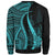 New Caledonia Custom Personalised Sweatshirt - Turquoise Polynesian Tentacle Tribal Pattern Crest - Polynesian Pride