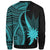 Nauru Sweatshirt - Turquoise Polynesian Tentacle Tribal Pattern - Polynesian Pride