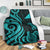 Tokelau Premium Blanket - Turquoise Tentacle Turtle - Polynesian Pride