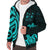 Fiji Sherpa Hoodie - Turquoise Tentacle Turtle Crest - Polynesian Pride