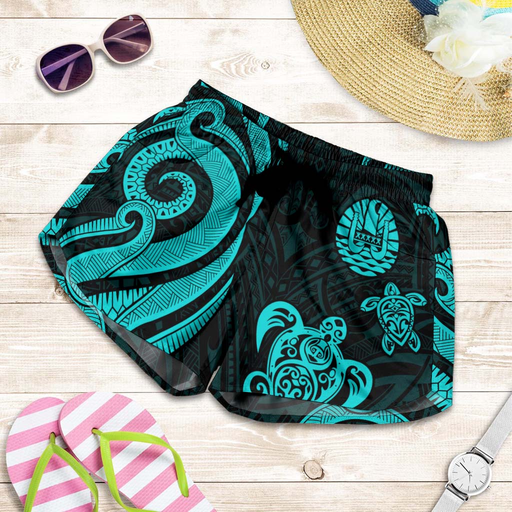 Tahiti Women's Short - Turquoise Tentacle Turtle Women Turquoise - Polynesian Pride