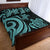 Tonga Quilt Bed Set - Turquoise Tentacle Turtle - Polynesian Pride