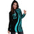 Hawaii Women's Hoodie Dress - Turquoise Polynesian Tentacle Tribal Pattern - Polynesian Pride