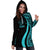 Palau Women's Hoodie Dress - Turquoise Polynesian Tentacle Tribal Pattern - Polynesian Pride