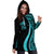 Federated States of Micronesia Women's Hoodie Dress - Turquoise Polynesian Tentacle Tribal Pattern - Polynesian Pride