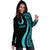 Pohnpei Women's Hoodie Dress - Turquoise Polynesian Tentacle Tribal Pattern - Polynesian Pride