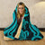 Vanuatu Hooded Blanket - Turquoise Tentacle Turtle - Polynesian Pride