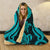 Tahiti Hooded Blanket - Turquoise Tentacle Turtle - Polynesian Pride