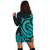 Papua New Guinea Women Hoodie Dress - Turquoise Tentacle Turtle - Polynesian Pride