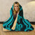 Kosrae Hooded Blanket - Turquoise Tentacle Turtle - Polynesian Pride