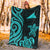 Tokelau Premium Blanket - Turquoise Tentacle Turtle - Polynesian Pride