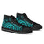 Marshall Islands High Top Shoes - Turquoise Tentacle Turtle Crest - Polynesian Pride