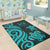 Fiji Area Rug - Turquoise Tentacle Turtle Crest - Polynesian Pride