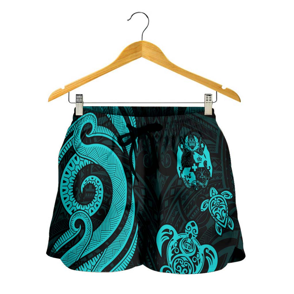 Tonga Women's Short - Turquoise Tentacle Turtle - Polynesian Pride