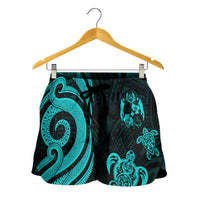 Tonga Women's Short - Turquoise Tentacle Turtle - Polynesian Pride