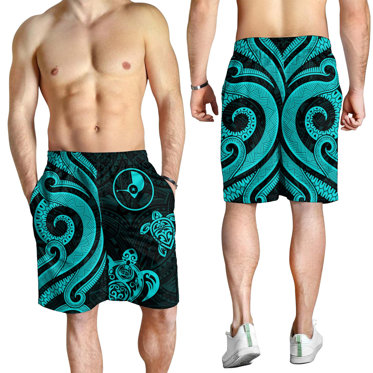 Yap Men's Short - Turquoise Tentacle Turtle - Polynesian Pride
