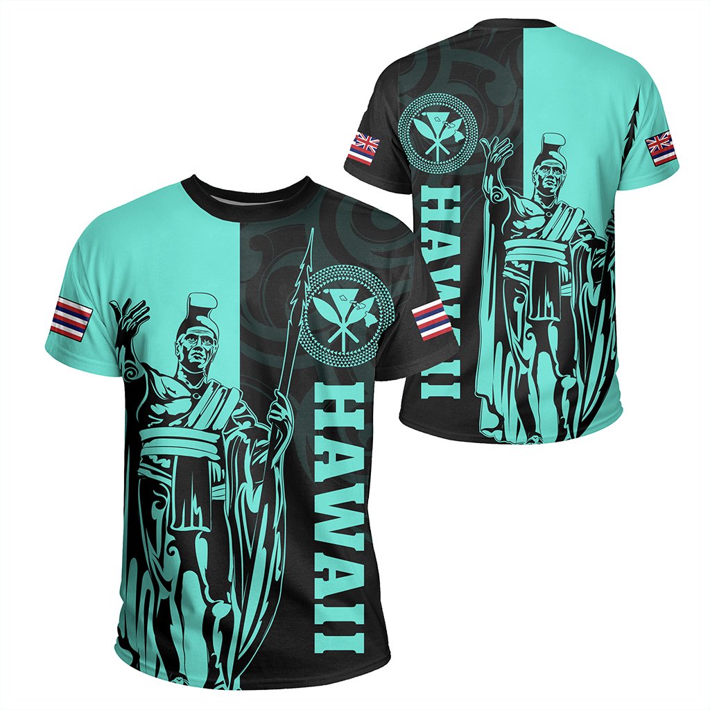 Hawaii King Polynesian T Shirt Lawla Style Turquoise Unisex Turquoise - Polynesian Pride