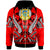 Tuvalu Zip Hoodie Tribal Sun Tattoo Red Color Unisex Red - Polynesian Pride