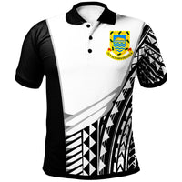 Tuvalu Polynesian Custom Polo Shirt Athletes Style Unisex White - Polynesian Pride