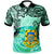 Tuvalu Polo Shirt Vintage Floral Pattern Green Color Unisex Green - Polynesian Pride