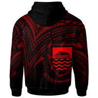Tuvalu Zip Hoodie Red Color Cross Style - Polynesian Pride