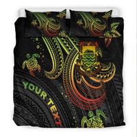 Tuvalu Custom Personalised Bedding Set - Reggae Turtle - Polynesian Pride