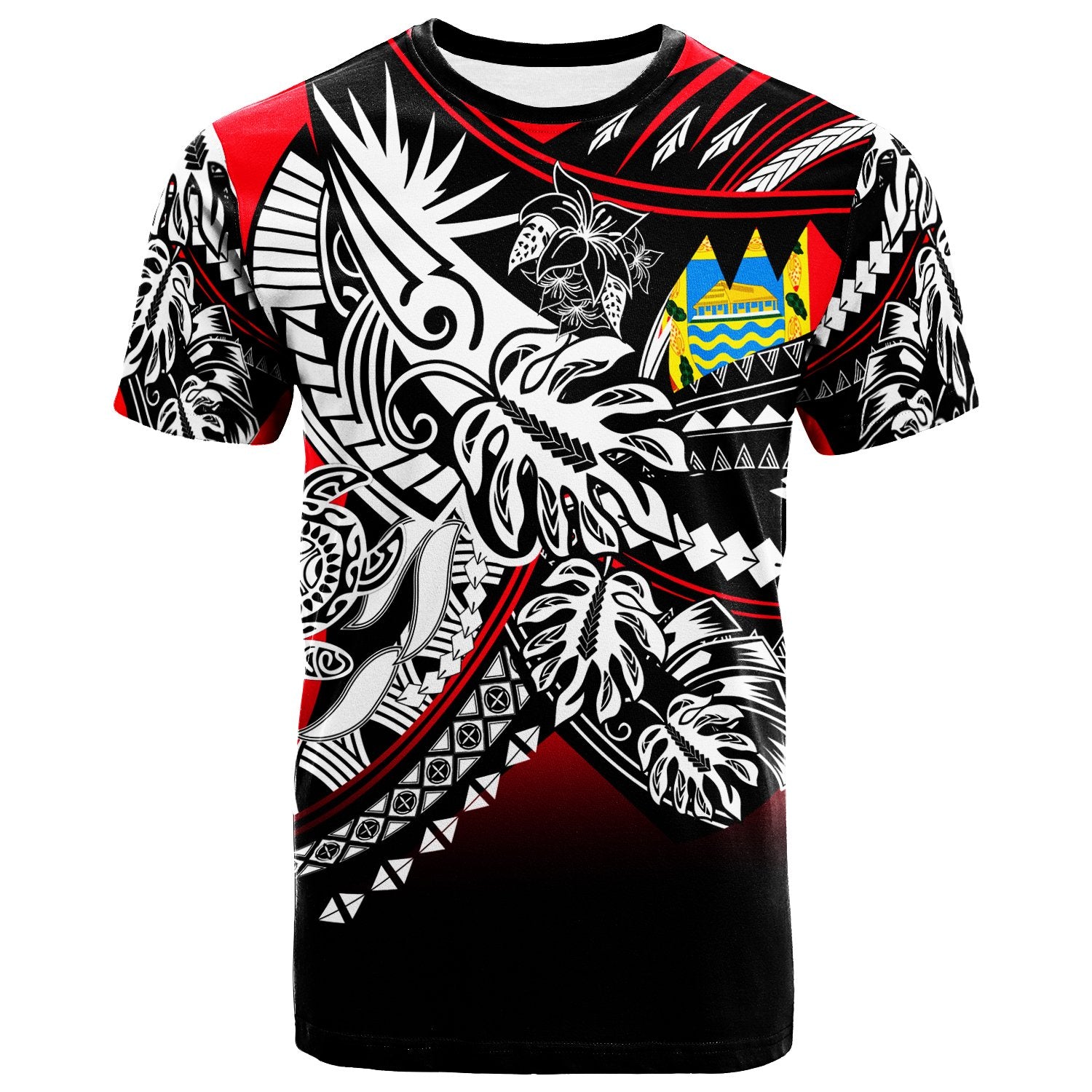 Tuvalu T Shirt Tribal Jungle Pattern Unisex Red - Polynesian Pride