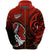 Lest We Forget Maori Poppy Pullover Zip Hoodie Unisex Red - Polynesian Pride