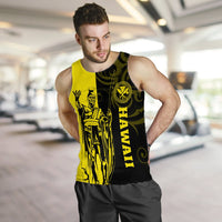 Hawaii King Polynesian Men's Tank Top - Lawla Style Yellow - AH - Polynesian Pride