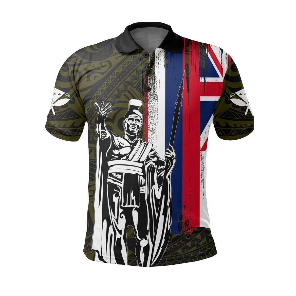 Hawaii King Flag Polynesian Polo Shirt Yellow - Polynesian Pride