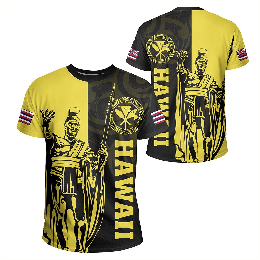 Hawaii King Polynesian T Shirt Lawla Style Yellow Unisex Yellow - Polynesian Pride