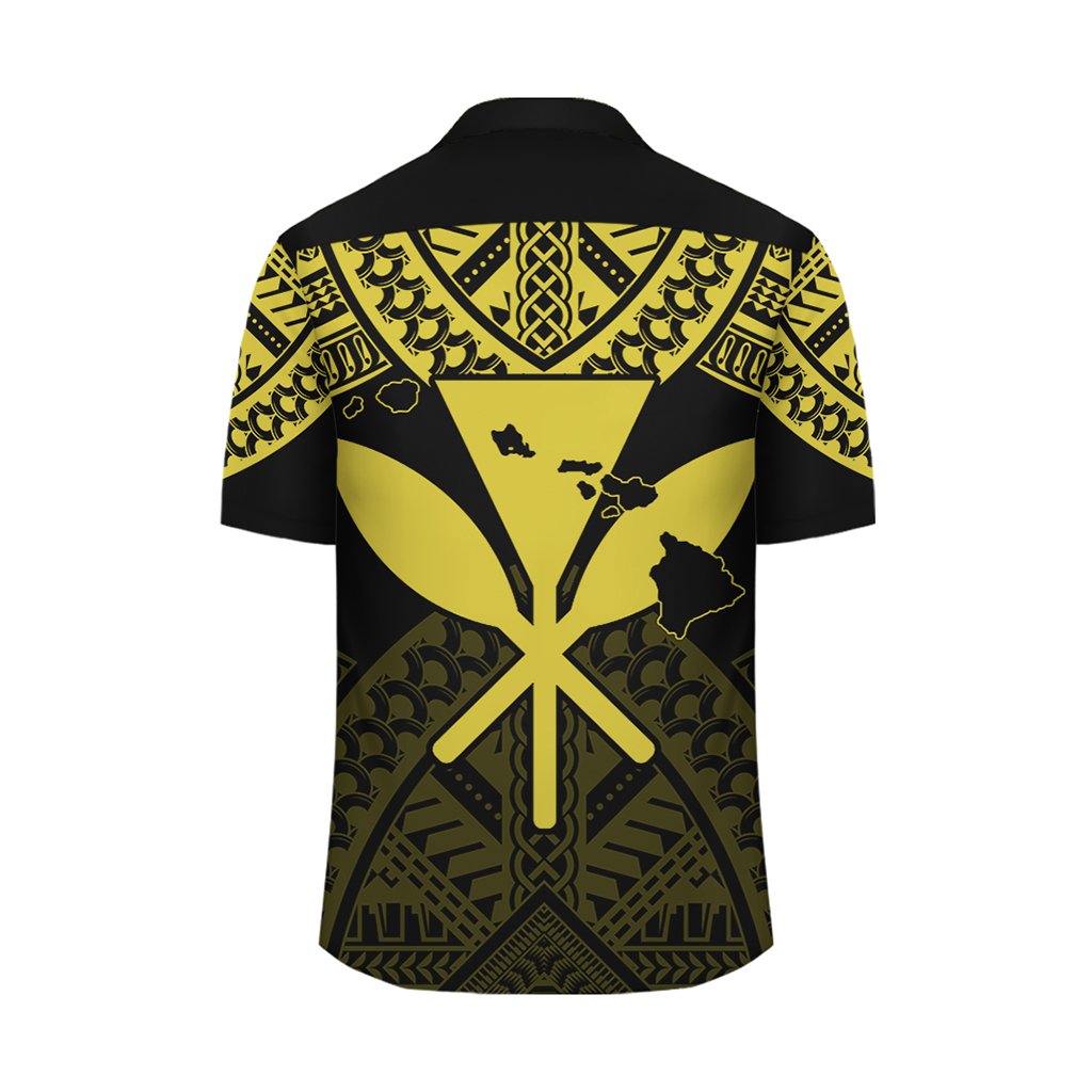 Hawaii Polynesian Limited Hawaiian Shirt - Tab Style Yellow - AH - Polynesian Pride