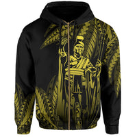 Hawaii King Polynesian Hoodie (Zip up) Durk Style Yellow - Polynesian Pride