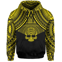 Polynesian Skull Hawaii Hoodie Yellow Circle Style - Polynesian Pride