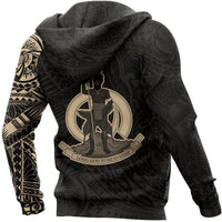 Vanuatu Hoodie Vanuatu Coat of Arms Polynesian Tattoo Style - Polynesian Pride