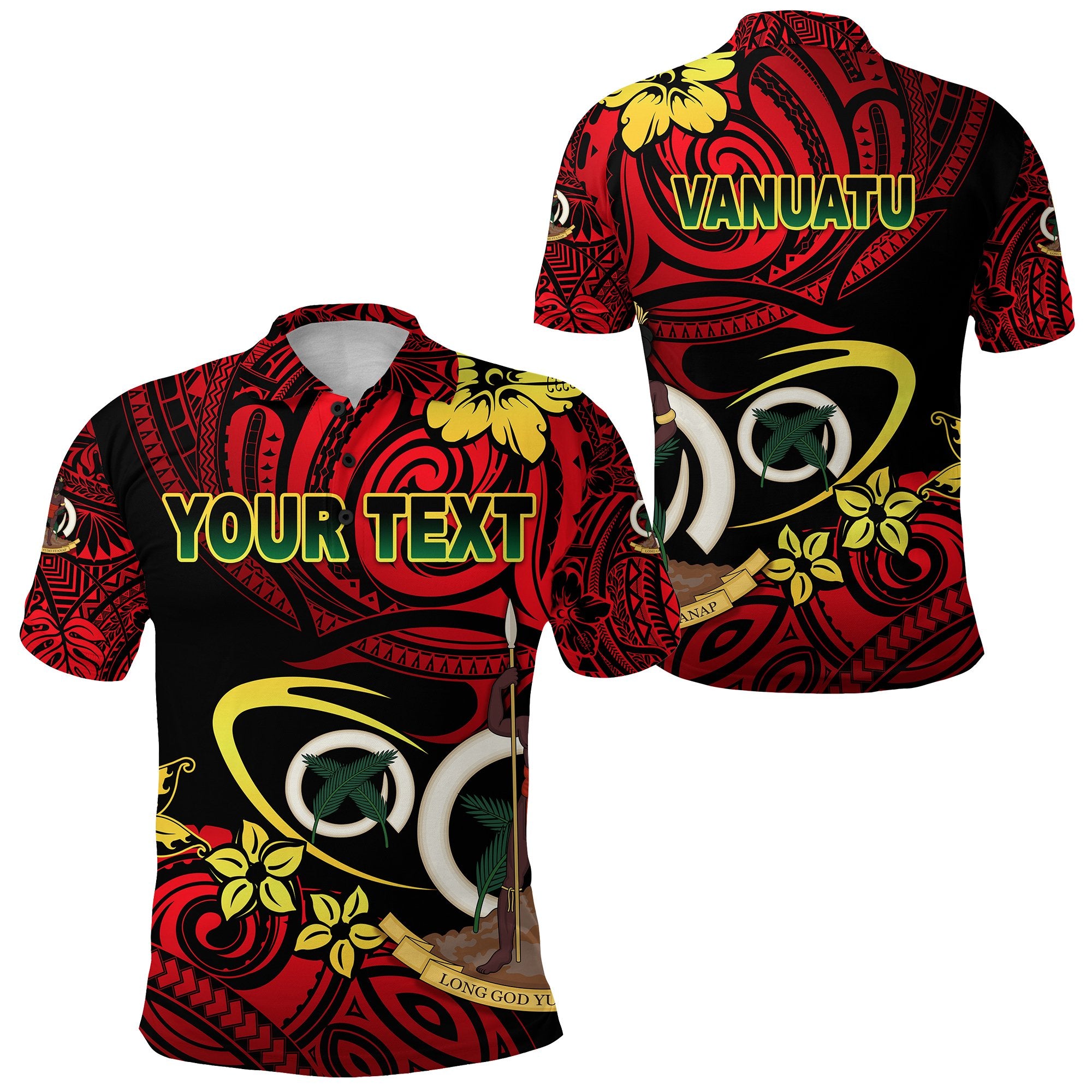 Custom Vanuatu Rugby Polo Shirt Fashion Style Unisex Red - Polynesian Pride