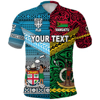 Custom Vanuatu Fiji Polo Shirt Together Bright Color LT8 - Polynesian Pride