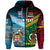 Custom Vanuatu Fiji Zip Hoodie Together Blue LT8 - Polynesian Pride