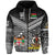 Custom Vanuatu Fiji Zip Hoodie Together Black, Custom Text and Number LT8 - Polynesian Pride