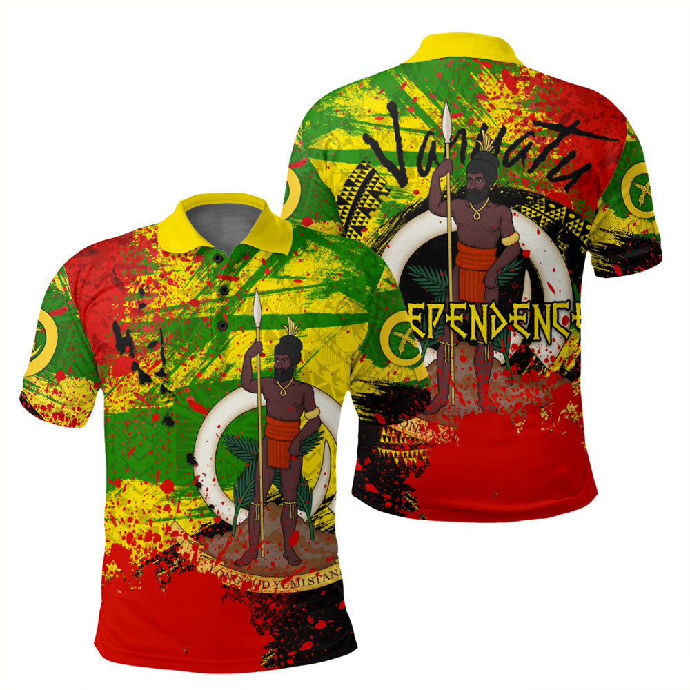 Vanuatu Independence Day Grunge Polo Shirt LT10 Yellow - Polynesian Pride