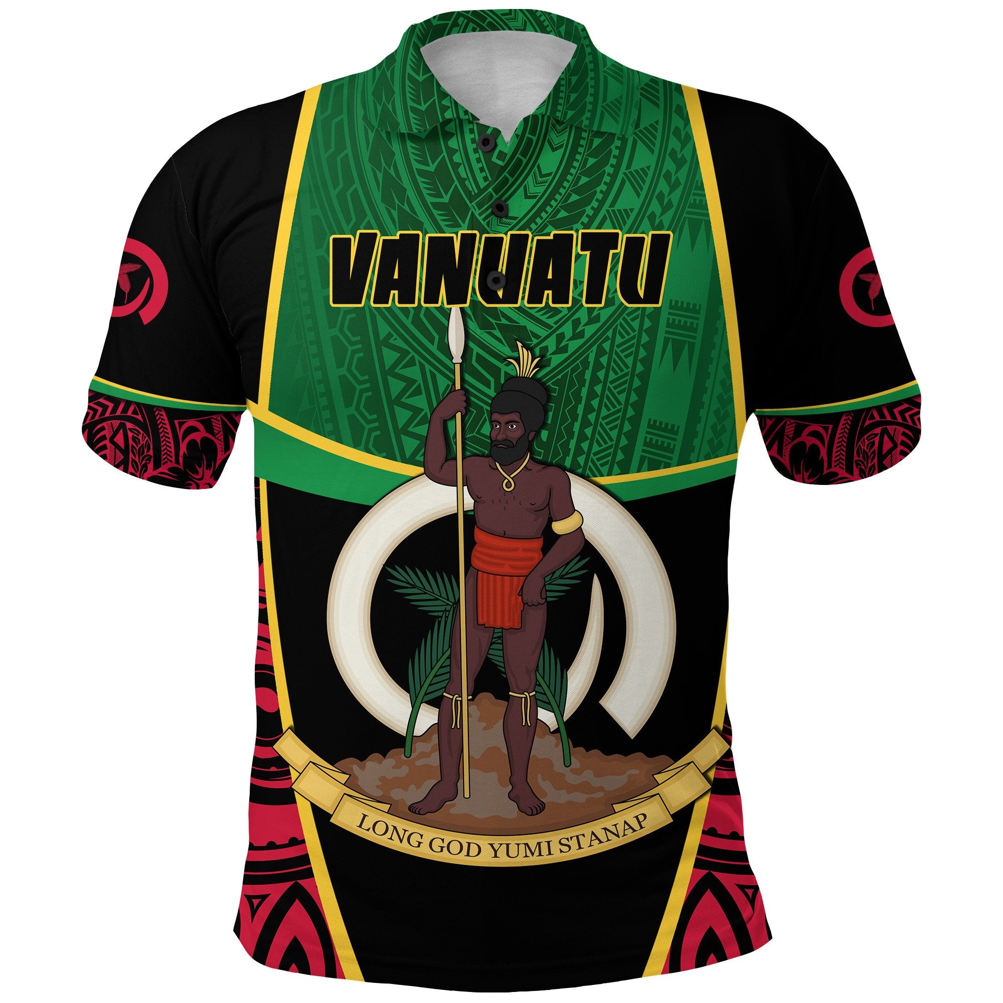 Vanuatu Rugby Polo Shirt Unique Vibes Unisex Green - Polynesian Pride