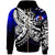 Vanuatu Zip Hoodie Tribal Jungle Pattern Blue Color Unisex Blue - Polynesian Pride