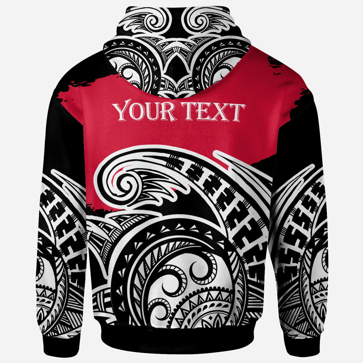 Vanuatu Custom Zip Hoodie Ethnic Style With Round Black White Pattern - Polynesian Pride