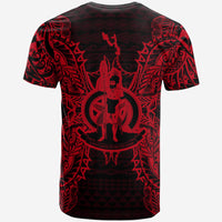 Vanuatu T Shirt Vanuatuan Coat of Arms Map Polynesian Tattoo Red - Polynesian Pride