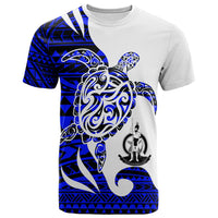 Vanuatu Custom T Shirt Mega Turtle Unisex Blue - Polynesian Pride