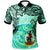 Vanuatu Polo Shirt Vintage Floral Pattern Green Color Unisex Green - Polynesian Pride