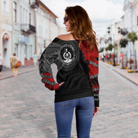 Vanuatu Polynesian Personalised Women's Off Shoulder Sweater - Polynesian Chain Style - Polynesian Pride